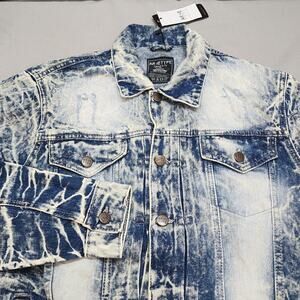 Arketype Men's Acid Wash Ice Blue Denim Relaxed Distressed Sz M - NWT